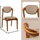 Ver imagem 3 de Conjunto de Jantar Nala 8 Lugares Cadeiras Solaris Soft Veludo Creme e Imbuia 220cm Mobillare