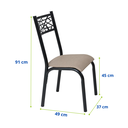 Ver imagem 4 de Conjunto Kit 2 Cadeiras Metal Aço Cozinha Jantar Almofadada