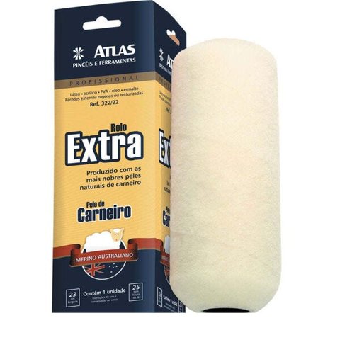 Rolo para pintura 23cm lã de carneiro extra 0322/22 Atlas