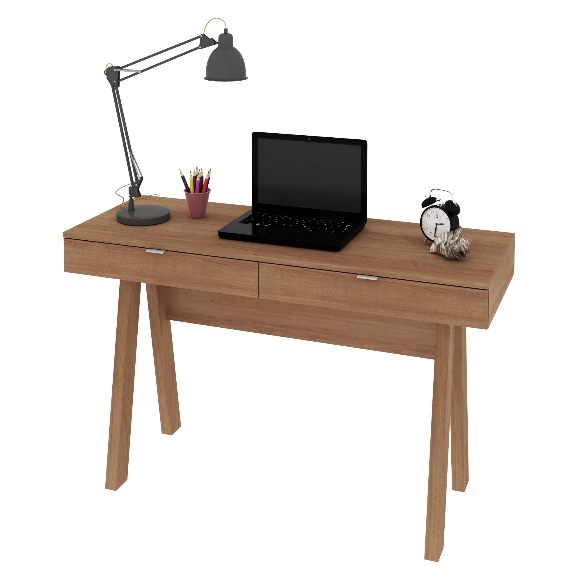 Mesa Para Escritório 2 Gavetas Me4128 Amêndoa/amêndoa - Tecnomobili - 1