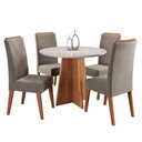 Ver imagem 2 de Mesa de Jantar 4 Lugares World com Vidro Mel/pérola/off Whie - Viero Móveis