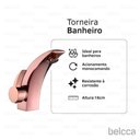 Ver imagem 3 de Torneira para Banheiro Misturador Monocomando Baixa Rose de Bancada Belcca- Tbmr-02