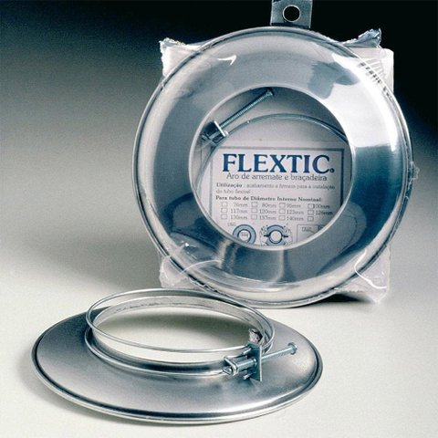 Aro de Arremate em Aluminio para Tubos de 120Mm + Abraçadeira Flexit Westaflex