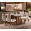 Ver imagem 1 de Conjunto Sala de Jantar Mesa Lottus Tampo MDF e Vidro e 4 Cadeiras Porto