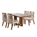 Ver imagem 2 de Conjunto Sala de Jantar Mesa Lottus Tampo MDF e Vidro e 4 Cadeiras Porto