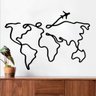 Adesivo de Parede Decorativo Mapa-Múndi Contorno Avião-Gigante 141x98cm - 1