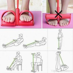 Extensor 4 tubos Academia Pedal Fitness Casa abdominal elastico cordas Pilates exercicio - 5