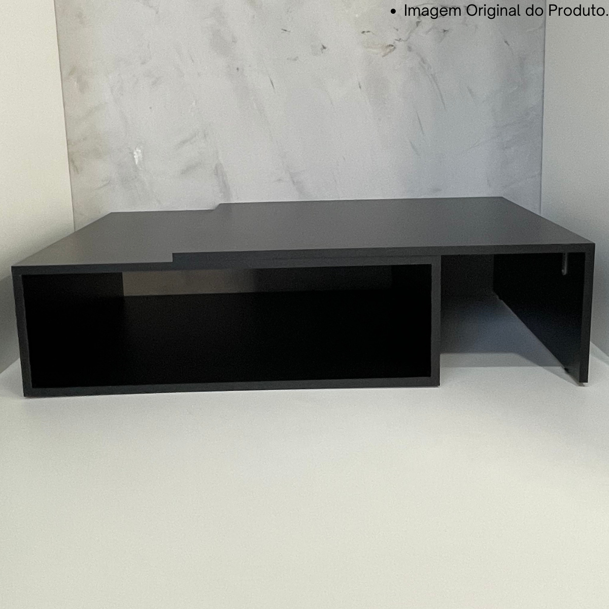 Mesa de Centro para de Sala Estar Retangular Moderna Mdf Plancasa Preto Tx - 2