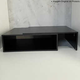 Mesa de Centro para de Sala Estar Retangular Moderna Mdf Plancasa Preto Tx - 4