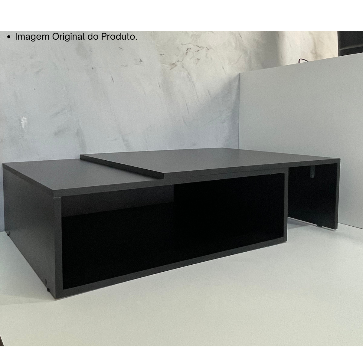 Mesa de Centro para de Sala Estar Retangular Moderna Mdf Plancasa Preto Tx - 3