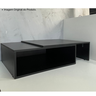 Mesa de Centro para de Sala Estar Retangular Moderna Mdf Plancasa Preto Tx - 5