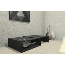 Mesa de Centro para de Sala Estar Retangular Moderna Mdf Plancasa Preto Tx - 8