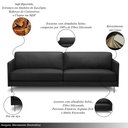 Ver imagem 3 de Sofá Decorativo Anthony 4 Lugares Sala de Estar 270cm Pés em Aço Couro Preto G88 - Gran Belo