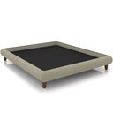 Ver imagem 1 de Cama Casal Queen Base Box Pés de Madeira 176cm Otto P05 Linho Bege Escuro - Lyam Decor