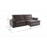 Sofá Retrátil Molas Ensacadas 3 Lugares Captiva Villa Mobi Veludo Tabaco - 2