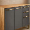 Ver imagem 5 de Balcao de Cozinha 100% MDF 120cm 3 Portas 2 Gavetas Carmenere Amendoa / Chumbo Ronipa