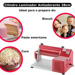 Cilindro Laminador Elétrico Antiaderente Vermelho - 5