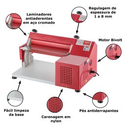 Cilindro Laminador Elétrico Antiaderente Vermelho - 4