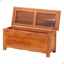 Ver imagem 1 de Baú Banco 1m Madeira Maciça Natural