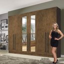 Ver imagem 5 de Guarda-Roupa Casal 4 Espelhos 6 Portas Diamante Leifer