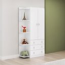 Ver imagem 1 de Gurda Roupa Infantil com Estante Lateral 2 Portas 3 Gavetas Branco
