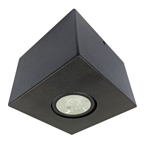 Spot Plafon Sobrepor Quadrado Dicroica Gu10 Preto com Lâmpada