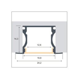 Perfil 1 Metro de Embutir Slim Alumínio Branco para Fita Led - 4