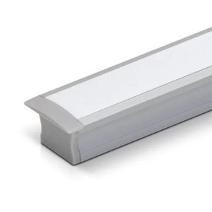 Perfil 1 Metro de Embutir Slim Alumínio Branco para Fita Led