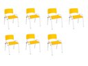 Ver imagem 1 de Kit 7 Cadeiras Infantil Iso, Escola, Base Branco-amarelo