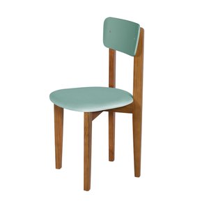 Cadeira de Restaurante Elisa em Madeira Maciça Assento Suede Verde