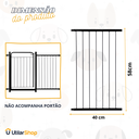 Ver imagem 2 de Prolongador Extensor para Portão Pet 68cm de Altura Extensor de 40cm Preto Itagold
