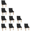 Ver imagem 3 de Kit 10 Cadeiras de Jantar Corino Preto Pés Palito