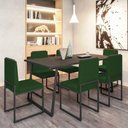 Ver imagem 2 de Conjunto Duas Cadeiras Sala Jantar Barcelona Base Preta:verde