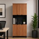 Ver imagem 1 de Armário Alto Estante para Escritório com 4 Portas e Prateleiras 80 x 45 x 160 cm F5 Office