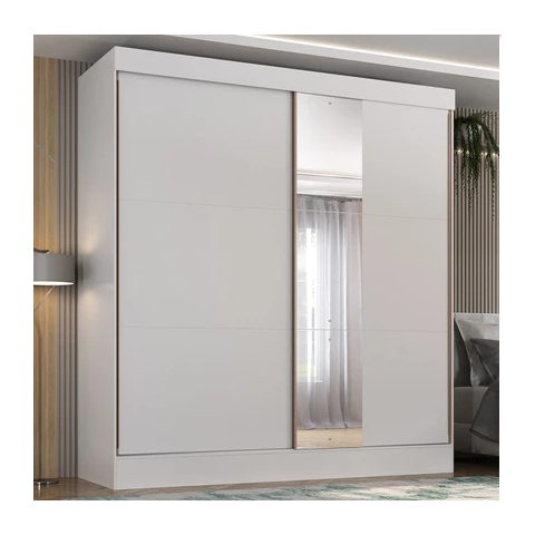 Guarda Roupa 2 Portas de Correr 2 Gavetas com Espelho Pantanal