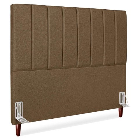Cabeceira Casal 140 Cm com Frame Carla Linho Marrom Artte