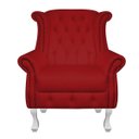 Ver imagem 1 de Poltrona Decorativa Berlim Corino Vermelho - Dominic Decor