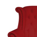 Ver imagem 4 de Poltrona Decorativa Berlim Corino Vermelho - Dominic Decor