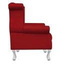 Ver imagem 3 de Poltrona Decorativa Berlim Corino Vermelho - Dominic Decor