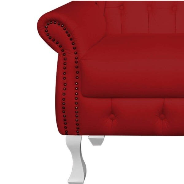 Poltrona Decorativa Berlim Corino Vermelho - Dominic Decor - 5