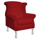 Ver imagem 2 de Poltrona Decorativa Berlim Corino Vermelho - Dominic Decor