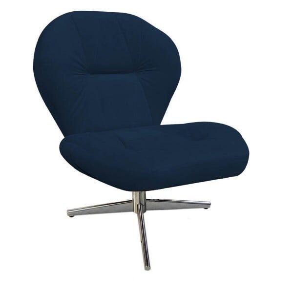 Poltrona Cadeira Giratória Jolly Suede Azul Royal - Dominic Decor - 1
