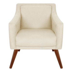 Poltrona Decorativa Gabriela Suede Bege - Dominic Decor