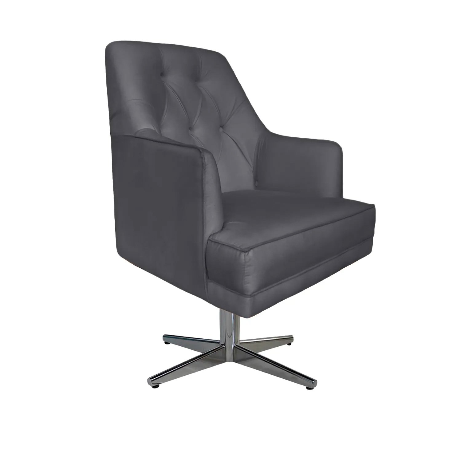 Poltrona Decorativa Paris Retro Suede Grafite - Dominic Decor - 1