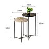 Mesa Lateral Canto Redonda Preta Apoio Sofá Ou Cama Madecor Tampo Preto Off White Ferragens Preta - 4