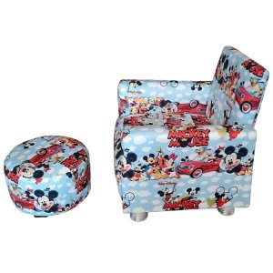 Poltrona com Puff Infantil Mickey Mouse