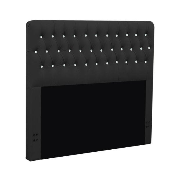 Cabeceira Dominic Corino Preto com Strass 1,40 - Dominic Decor - 1