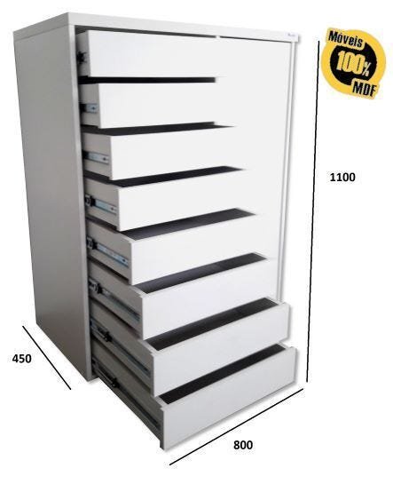 APARADOR BALCÃO 800/8 com PORTA CLICK GAVETEIRO CÔMODA CLOSET QUARTO SAPATEIRA ARMÁRIO COZINHA - 2