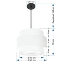 Ver imagem 2 de Lustre para Sala de Jantar Vivare Md-4393 Cúpula em Tecido 45cm Branco 127/220v