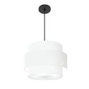 Ver imagem 1 de Lustre para Sala de Jantar Vivare Md-4393 Cúpula em Tecido 45cm Branco 127/220v